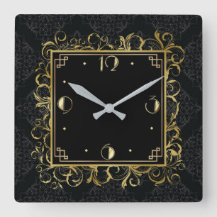 Art Deco Square Wall Clock