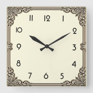 Art Deco Square Wall Clock