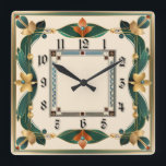 Art Deco Square Wall Clock<br><div class="desc">Great clock design. You will love it like others. Be free to use this design for other product you like or to customise and add your text. Follow me for more. Thank you. Have a nice day.</div>