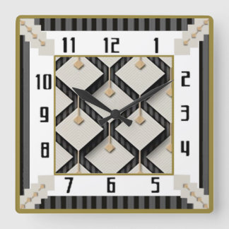 Art Deco Square Wall Clock