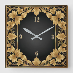 Art Deco Square Wall Clock