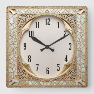 Art Deco Square Wall Clock