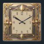 Art Deco Square Wall Clock<br><div class="desc">Great clock design. You will love it like others. Be free to use this design for other product you like or to customise and add your text. Follow me for more. Thank you. Have a nice day.</div>