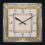 Art Deco Square Wall Clock<br><div class="desc">Great clock design. You will love it like others. Be free to use this design for other product you like or to customize and add your text. Follow me for more. Thank you. Have a nice day.</div>