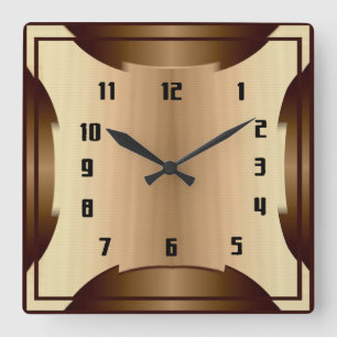 Art Deco Square Wall Clock