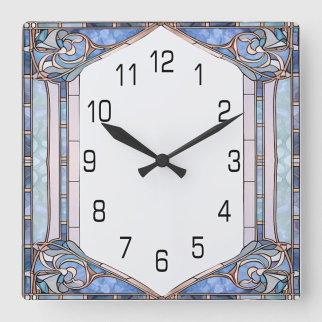 Art Deco Square Wall Clock (Front)