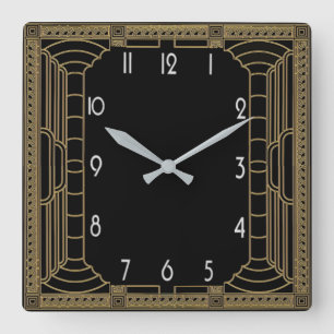 Art Deco Square Wall Clock