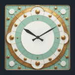 Art Deco Square Wall Clock<br><div class="desc">Great clock design. You will love it like others. Be free to use this design for other product you like or to customise and add your text. Follow me for more. Thank you. Have a nice day.</div>