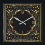 Art Deco Square Wall Clock<br><div class="desc">Great clock design. You will love it like others. Be free to use this design for other product you like or to customise and add your text. Follow me for more. Thank you. Have a nice day.</div>