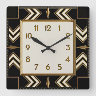 Art Deco Square Wall Clock