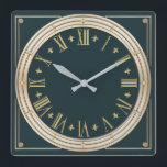Art Deco Square Wall Clock<br><div class="desc">Great clock design. You will love it like others. Be free to use this design for other product you like or to customise and add your text. Follow me for more. Thank you. Have a nice day.</div>
