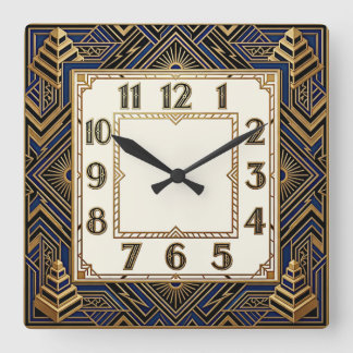 Art Deco Square Wall Clock