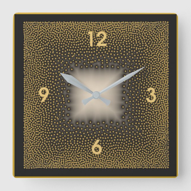 Art Deco Square Wall Clock (Front)