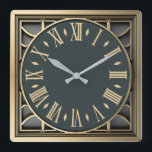 Art Deco Square Wall Clock<br><div class="desc">Great clock design. You will love it like others. Be free to use this design for other product you like or to customise and add your text. Follow me for more. Thank you. Have a nice day.</div>