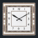 Art Deco Square Wall Clock<br><div class="desc">Great clock design. You will love it like others. Be free to use this design for other product you like or to customize and add your text. Follow me for more. Thank you. Have a nice day.</div>