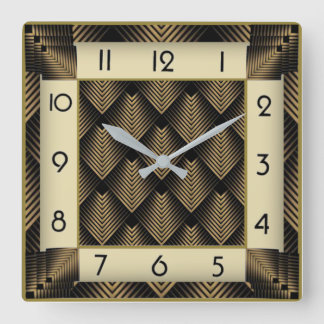 Art Deco Square Wall Clock