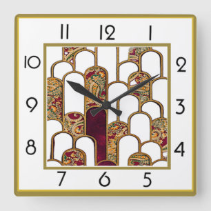 Art Deco Square Wall Clock