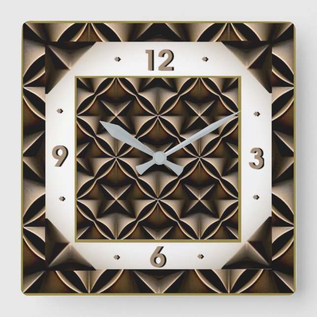 Art Deco  Square Wall Clock (Front)