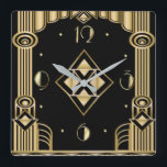 Art deco square wall clock<br><div class="desc">Great clock design. You will love it like others. Be free to use this design for other product you like or to customise and add your text. Follow me for more. Thank you. Have a nice day.</div>