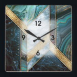 Art Deco  Square Wall Clock<br><div class="desc">Great clock design in Deco style. You will love it like others. Be free to use this design for other product you like or to customise and add your text. Follow me for more. Thank you. Have a nice day.</div>