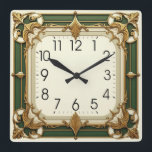Art Deco Square Wall Clock<br><div class="desc">Great clock design. You will love it like others. Be free to use this design for other product you like or to customise and add your text. Follow me for more. Thank you. Have a nice day.</div>