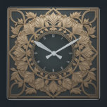 Art Deco Square Wall Clock<br><div class="desc">Great clock design. You will love it like others. Be free to use this design for other product you like or to customise and add your text. Follow me for more. Thank you. Have a nice day.</div>