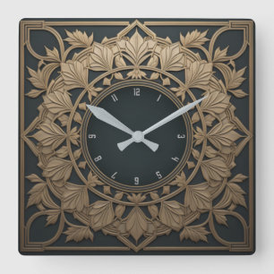 Art Deco Square Wall Clock