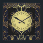 Art Deco Square Wall Clock<br><div class="desc">Great clock design. You will love it like others. Be free to use this design for other product you like or to customise and add your text. Follow me for more. Thank you. Have a nice day.</div>