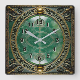 Art Deco Square Wall Clock
