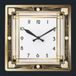 Art Deco Square Wall Clock<br><div class="desc">Great clock design. You will love it like others. Be free to use this design for other product you like or to customise and add your text. Follow me for more. Thank you. Have a nice day.</div>