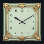 Art Deco Square Wall Clock<br><div class="desc">Great clock design. You will love it like others. Be free to use this design for other product you like or to customise and add your text. Follow me for more. Thank you. Have a nice day.</div>