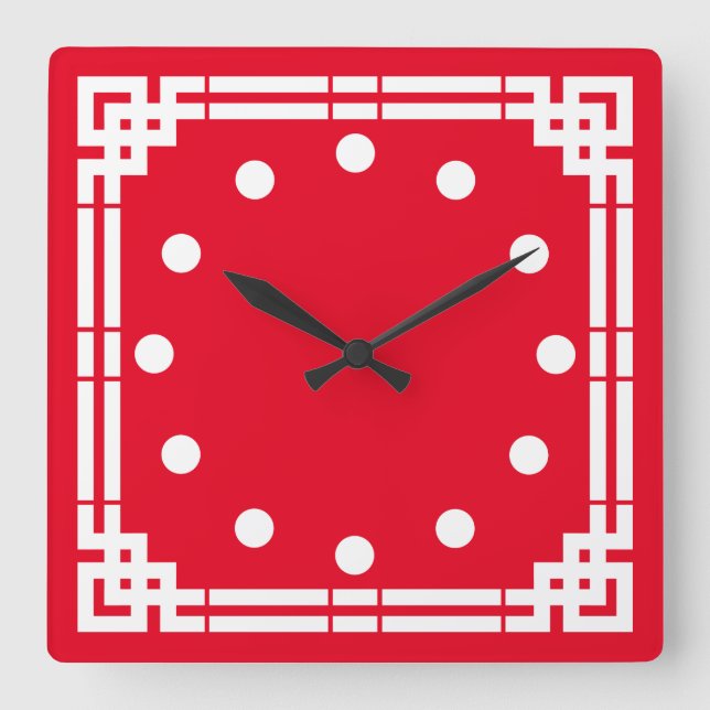 Art Deco Square Wall Clock (Front)