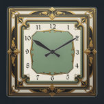 Art Deco Square Wall Clock<br><div class="desc">Great clock design. You will love it like others. Be free to use this design for other product you like or to customise and add your text. Follow me for more. Thank you. Have a nice day.</div>