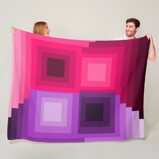 Art Deco Squares  Fleece Blanket (In Situ)