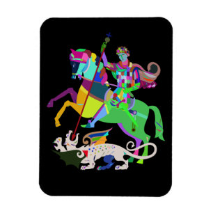Art Deco St George the Dragon Slayer Magnet