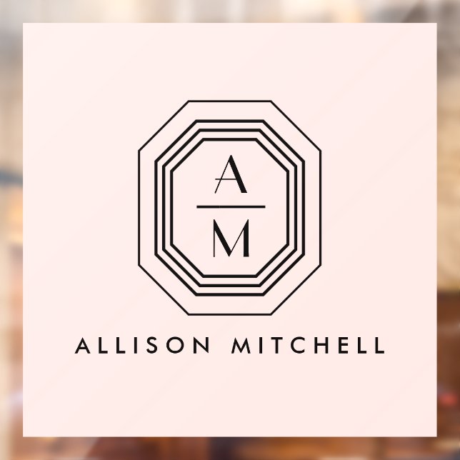 Art Deco Stacked Monogram Logo on Pink (Sheet 2)