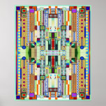 Art Deco Stained Glass 2 Poster<br><div class="desc">16” x 20” poster of a stained glass artwork with Art Deco flair,  reminiscent of certain 1920s works. See matching wrapped canvas print,  acrylic wall art,  metal wall art and wall decal. See the entire This & That Poster collection in the ART & POSTERS section.</div>