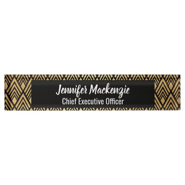 Art Deco Station Sign Office Desk Nameplate (Front)
