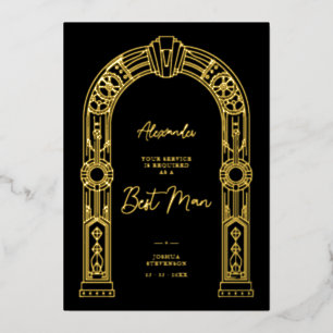 Art Deco Steampunk Best Man Proposal Gold TLW26