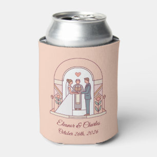 Art Deco Storybook Wedding Can Cooler