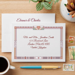 Art Deco Storybook Wedding Envelope
