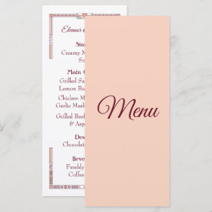 Art Deco storybook wedding Menu