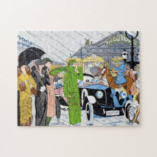 Art Deco Street Scene Jigsaw Puzzle