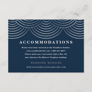 Art Deco String Lights Enclosure Cards Navy Blue