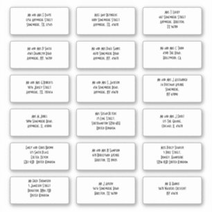 Art Deco Style 18 Guest Individual Names Addresses