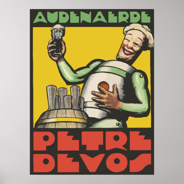 Art Deco style Belgian beer ad Poster (Front)