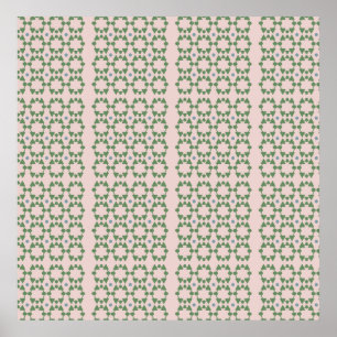 Art deco style blush pink and sage green  poster