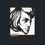 Art Deco style Chopin fits all sizes Poster<br><div class="desc">Own art deco silhouette in black-and-white style portrait of Frédéric Chopin. This design fits all sizes. You just have to do the following AFTER choosing your wanted size: First clik on then the "customise it" button, then click on arrange and press "centre horizontally", then click on arrange again and press...</div>