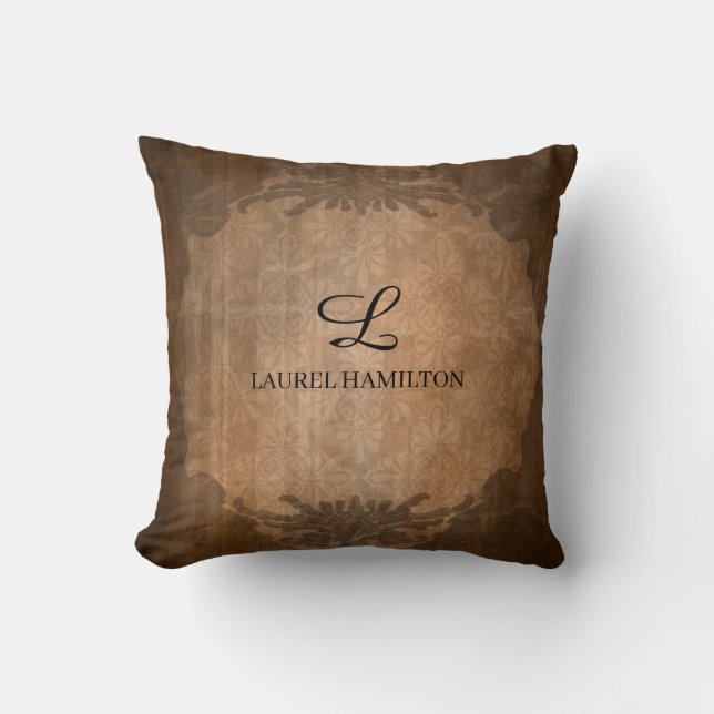 Art Deco Style Flowers and Frame Customised Cushion (Front)