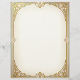Art Deco Style Frame Stationery Paper Custom Letterhead